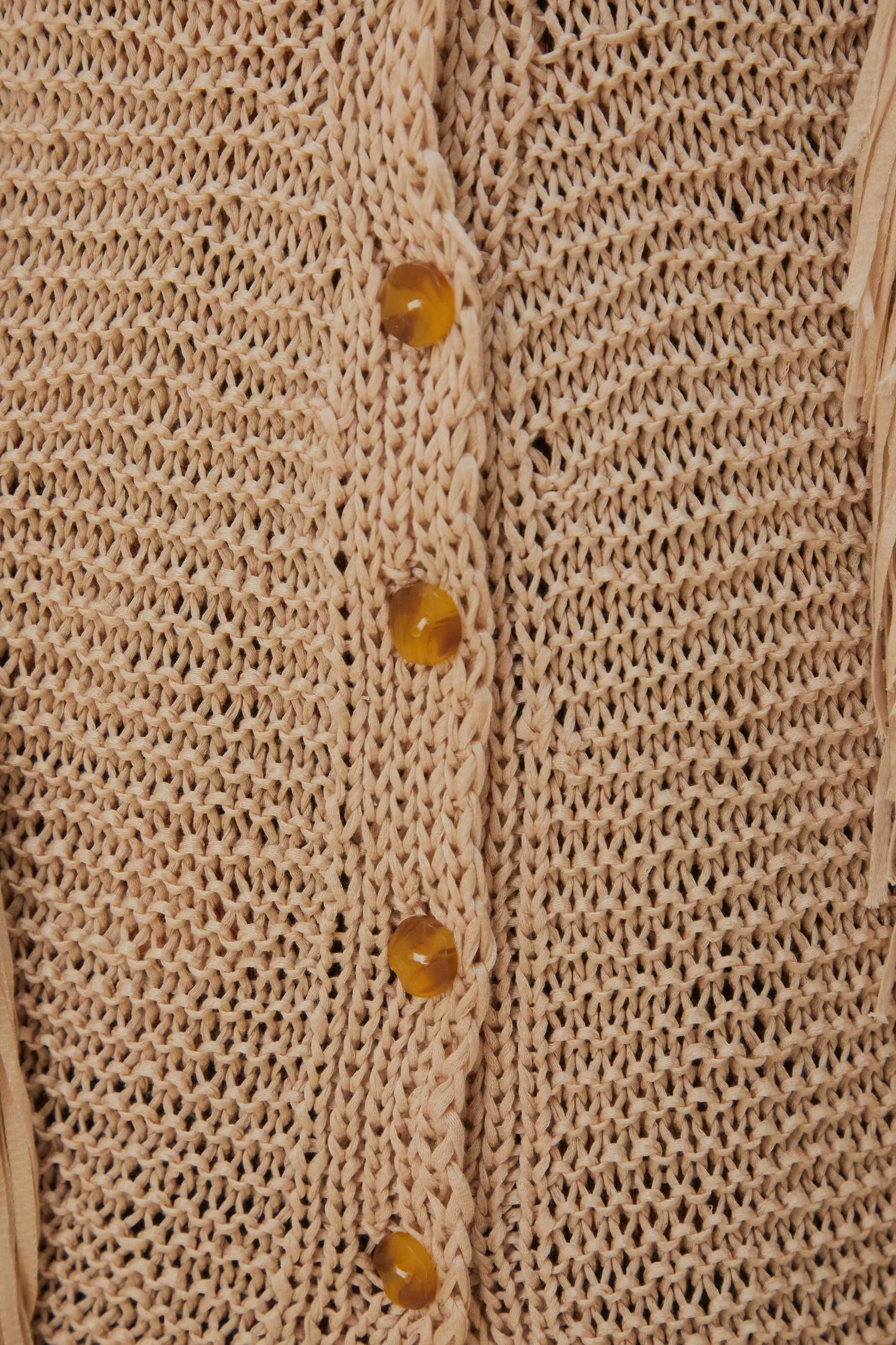 SAND STRIPES FRINGES KNIT CARDIGAN