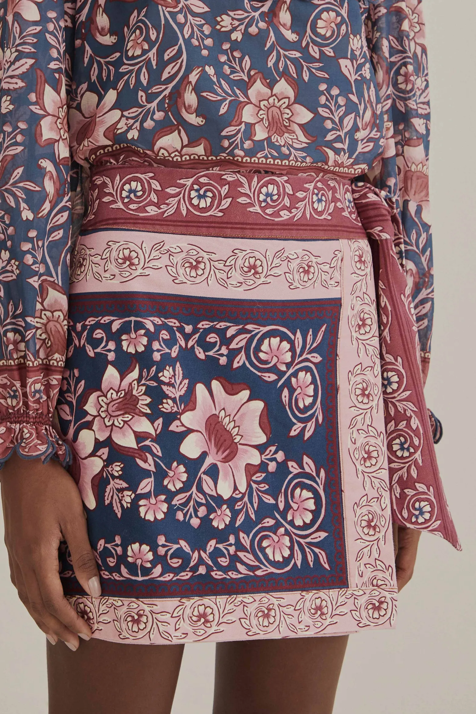 TEAL AINIKA CHARM OVERLAPPED SKIRT
