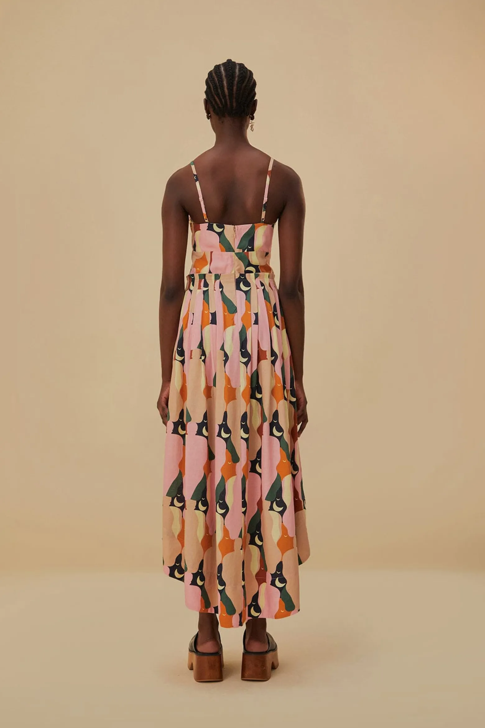  THE KISS MULTICOLOR SLEEVELESS MIDI DRESS
