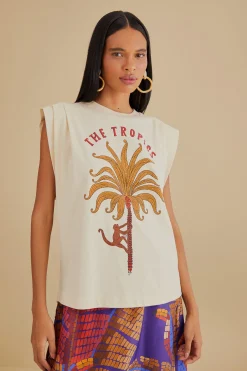 THE TROPICS PLEAT ORGANIC COTTON T-SHIRT