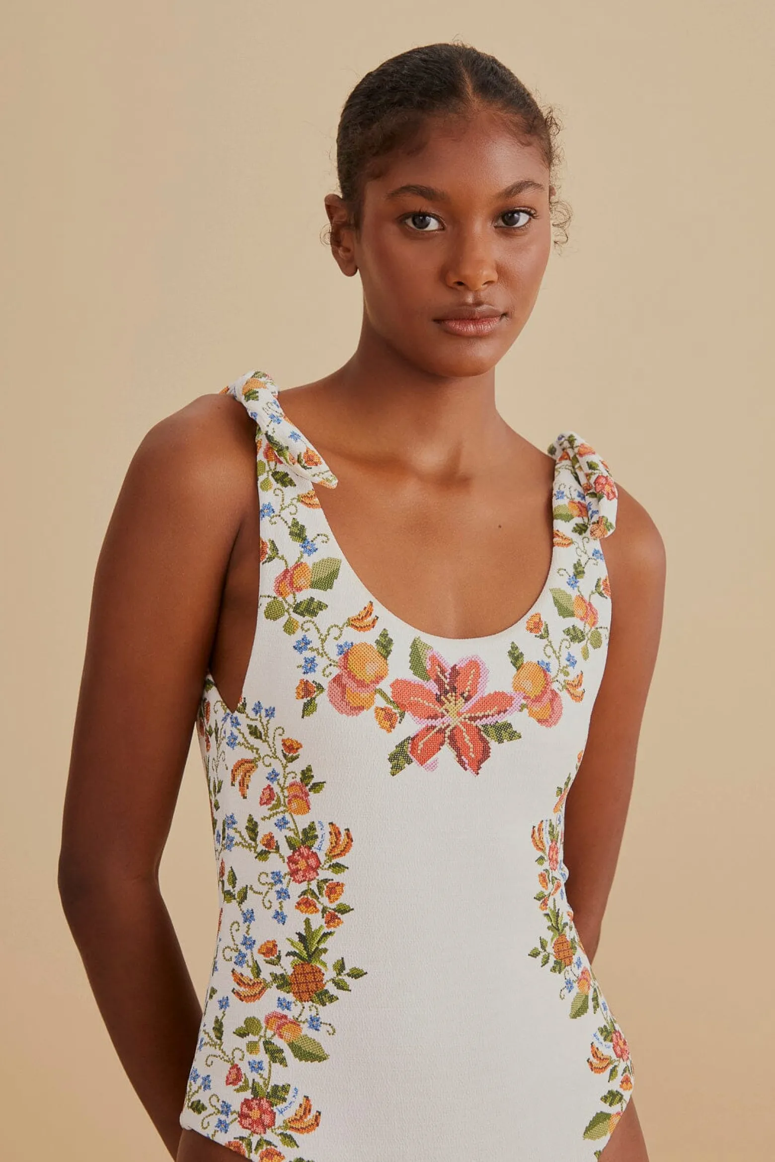 WHITE BANANA VITAMIN ONE PIECE SWIMSUIT