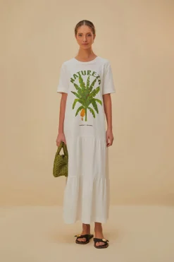  WHITE NATUREZA ORGANIC COTTON MAXI DRESS