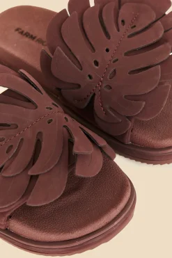  WINE MONSTERA ANATOMIC SLIDE SANDAL