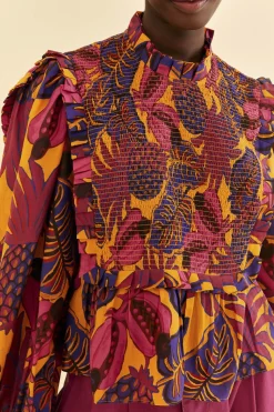 YELLOW FRUIT DREAM LONG SLEEVE BLOUSE