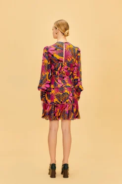 YELLOW FRUIT DREAM LONG SLEEVE MINI DRESS